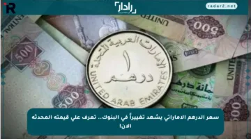 سعر الدرهم الإماراتي يشهد تغييراً في البنوك.. تعرف على قيمته المحدثة الآن!